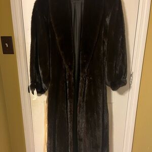 Black Ranch full length mink coat by Deanfield London